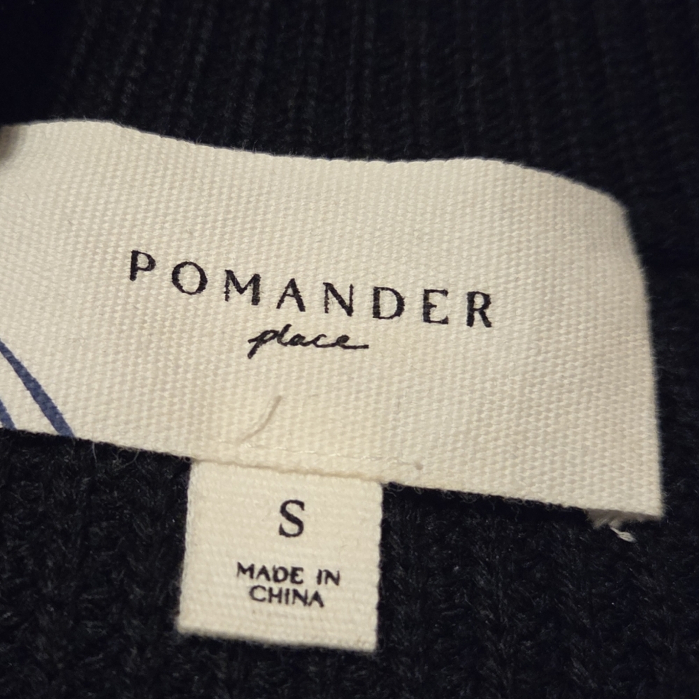 Pomander Place Ainsley Black Ribbed Knit Sweater Dress Women's Small Y23310T - Picture 4 of 7